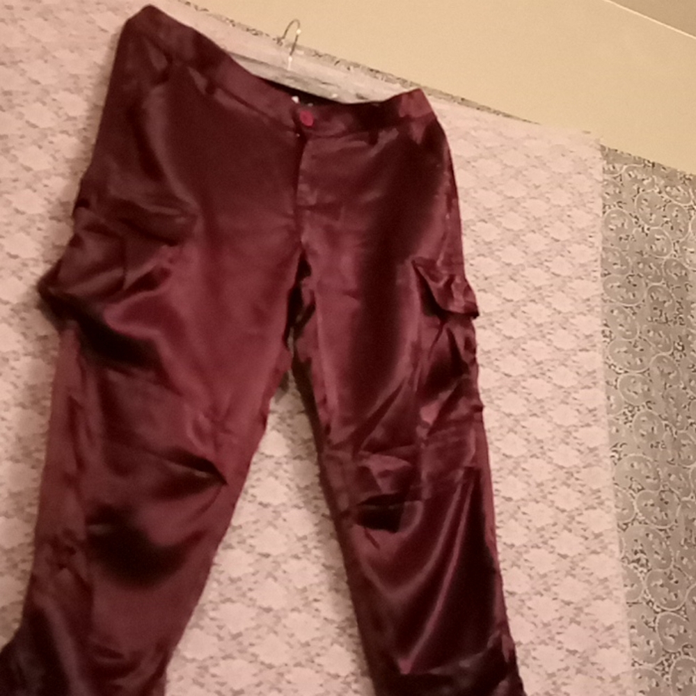 Rampage Purple Satin Pants Women's Size 9